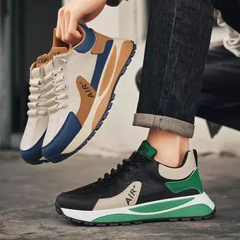 Новые мужские классические модные низкие кроссовки для скейтбординга Four Seasons с толстой подошвой, удобные баскетбольные кроссовки с мягкой подошвой 39 хаки