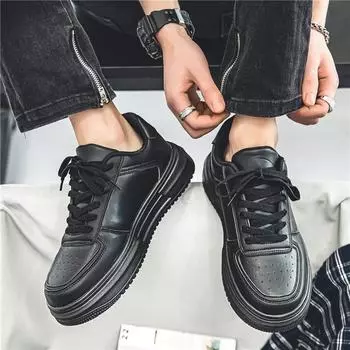 Новые мужские классические модные повседневные низкие дышащие туфли для скейтбординга, трендовые удобные кроссовки для спортзала на мягкой подошве для студентов и мальчиков 39 чёрный/белый