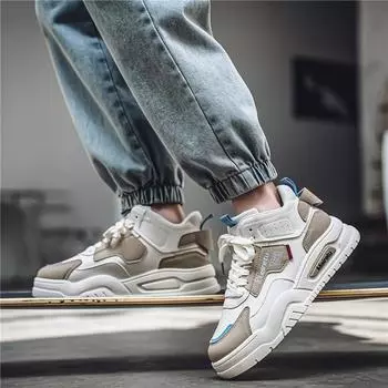 Новые мужские классические модные высокие толстые подошвы для скейтбординга удобные мягкие баскетбольные кроссовки 39 хаки/бежевый