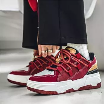 Новые мужские классические модные высокие толстые подошвы для скейтбординга удобные мягкие баскетбольные кроссовки 39 красный