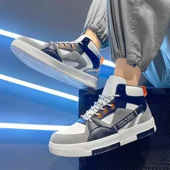 Новые мужские классические модные высокие толстые подошвы для скейтбординга удобные мягкие баскетбольные кроссовки 39 чёрный