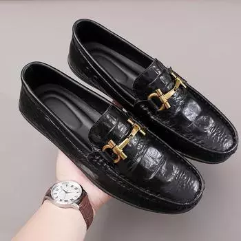 Новые мужские классические оксфорды на плоской подошве, деловая повседневная кожаная обувь, лоферы, мокасины в итальянском стиле, обувь для вождения 37 чёрный