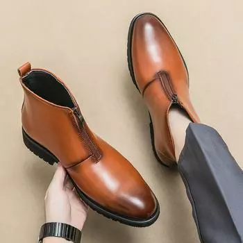 Новые мужские классические оксфорды с высоким берцем, повседневная кожаная обувь, свадебные туфли для вождения, мокасины в итальянском стиле 38 чёрный