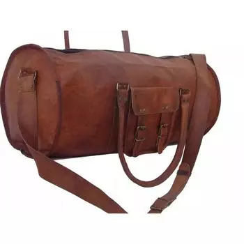 Новые мужские коричневые винтажные спортивные сумки из натуральной козьей кожи для путешествий