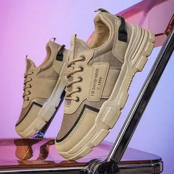 Новые мужские короткие ботинки, удобные кроссовки для тренировок, дышащие кроссовки для отдыха на открытом воздухе, мужские нескользящие износостойкие рабочие ботинки 39