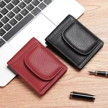 Новые мужские кошельки из натуральной кожи, мужские кошельки из воловьей кожи, мужской маленький карман для монет, держатель для карт, мини-сумка для денег, портативный клатч коричневый