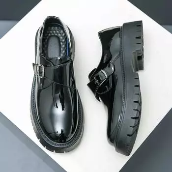 Новые мужские кожаные формальные туфли высокого качества на платформе для работы на открытом воздухе дизайнерские свадебные офисные туфли для мужчин деловая мужская обувь 38 чёрный