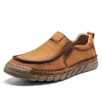 Новые мужские кожаные повседневные туфли, кожаные мокасины ручной работы, удобные мужские туфли, качественные мокасины на плоской подошве, мужские кроссовки 39