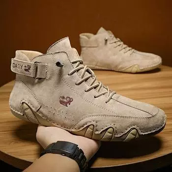 Новые мужские кожаные туфли Деловые лоферы Мокасины Модные повседневные нескользящие туфли для вождения большого размера Дышащая спортивная мужская обувь на открытом воздухе 37 чёрный