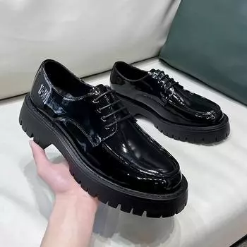 Новые мужские кожаные туфли, дышащие, ленивые, деловые, повседневные, с одной педалью, туфли Doudou в британском стиле для мужчин 21289-T 38 чёрный