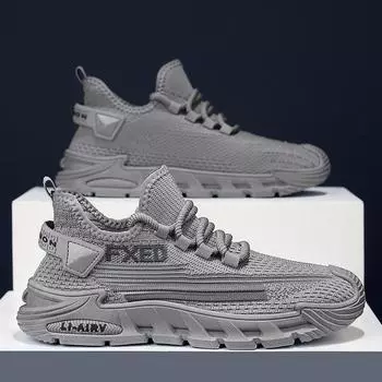 Новые мужские кроссовки 2024 года из дышащей сетки Fly Woven Mesh для бега Tide Shoes 39 чёрный