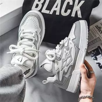 Новые мужские кроссовки Bread из искусственной кожи на дизайнерской платформе, дышащие, массивные, для скейтбординга, повседневная, низкая, вулканизированная, спортивная мужская обувь 39 серый