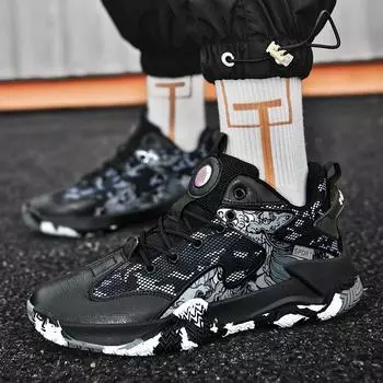 Новые мужские кроссовки для бега, повседневные баскетбольные кроссовки, мужская обувь большого размера, женские нескользящие баскетбольные кроссовки 36 чёрный