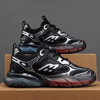 Новые мужские кроссовки, дышащая сетчатая спортивная обувь, мужская трендовая универсальная толстая подошва, удобная повседневная обувь для бега и папы, модная обувь 39 белый