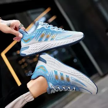 Новые мужские кроссовки, дышащая уличная спортивная обувь, легкие кроссовки для мужчин, удобная спортивная тренировочная обувь 39 синий