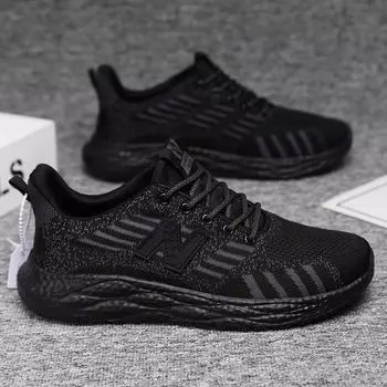 Новые мужские кроссовки Fly 2025 удобны и легки для бега. Мужская и женская спортивная обувь с воздушным охлаждением — это дышащая обувь из липкой ткани с 36 чёрный