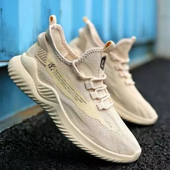 Новые мужские кроссовки Fly-With 2025 года, корейская версия модных кроссовок, легкие и дышащие мужские кроссовки с мягкой подошвой для повседневного спорта 39 чёрный