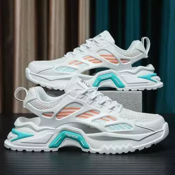 Новые мужские кроссовки, модные мужские сетчатые дышащие повседневные туфли, уличные, толстые, нескользящие, увеличивающие рост, теннисные туфли 36