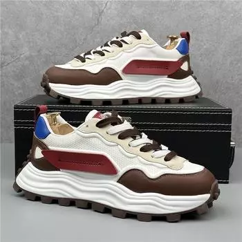 Новые мужские кроссовки Мужские удобные туфли на платформе 2024 года Трендовые туфли на шнуровке из вулканизированной стали Белые повседневные кроссовки Zapatillas 38
