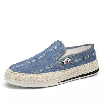 Новые мужские кроссовки на плоской подошве, повседневная прогулочная обувь без шнуровки для мужчин, дышащие парусиновые вулканизированные кроссовки, мужские эспадрильи, мужские удобные 39 чёрный