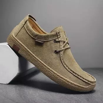 Новые мужские кроссовки, роскошная повседневная обувь ручной работы, дизайнерская замшевая кожаная спортивная обувь, нескользящая мужская обувь для отдыха на природе, удобные мокасины 38 чёрный