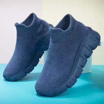Новые мужские кроссовки Slip-On High Tops женские кроссовки брендовые модные дышащие мужские городские носки для отдыха женские теннисные кроссовки 35 бежевый