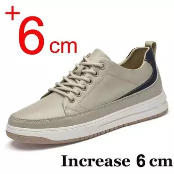 Новые мужские кроссовки, увеличивающие рост, обувь для мужчин, стелька, каблук 6 см, повседневная обувь, увеличивающая рост, обувь, увеличивающая рост, удобная кожаная обувь 37