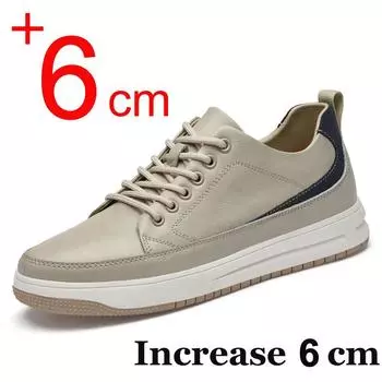 Новые мужские кроссовки, увеличивающие рост, удобные кожаные туфли для мужчин, стелька 6 см, каблуки, повседневные туфли с подъемом, мужские 37