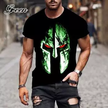 Новые мужские крутые ретро-рыцарские графические 3D-принты с коротким рукавом футболки индивидуальные уличные футболки S синий