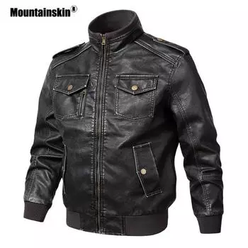Новые мужские куртки из искусственной кожи, осенняя повседневная мода, мужское кожаное пальто для мотоциклистов, мужская брендовая одежда M чёрный