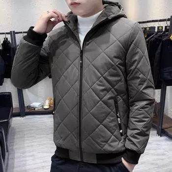 Новые мужские куртки на хлопковой подкладке, куртки на хлопковой подкладке с капюшоном и флисовые куртки, куртки на хлопковой подкладке в ромбовидную клетку и куртки на хлопковой подкладке M