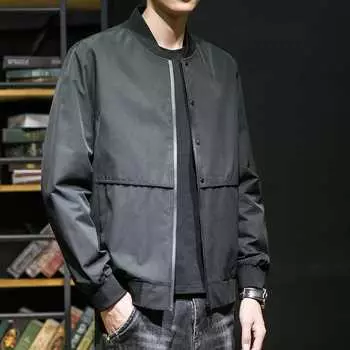 Новые мужские куртки Весенние и осенние куртки Мужские модные мужские куртки с воротником-стойкой в корейском стиле Универсальные весенние топы Рабочие куртки M