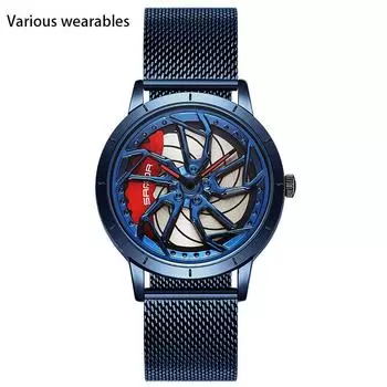 Новые мужские кварцевые часы с кожаным сетчатым ремешком, водонепроницаемые, модные, мужские часы со стальным ремешком