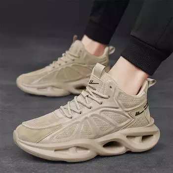 Новые мужские легкие и износостойкие кроссовки для бега от Huili, утолщенная подошва, модная мужская повседневная обувь для пап 39 песочный