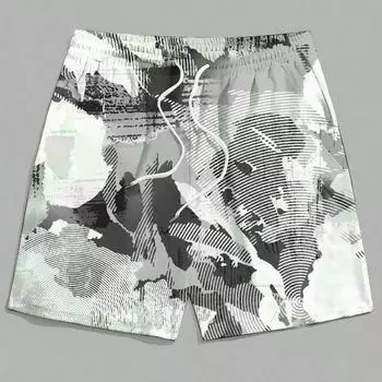 Новые мужские летние шорты, повседневные спортивные шорты с 3D-принтом и нерегулярным рисунком, шорты в стиле хип-хоп для улицы Харадзюку S