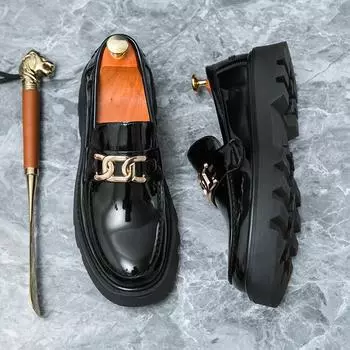 Новые мужские модельные кожаные туфли, роскошные модные свадебные туфли для жениха, мужские туфли дерби в английском стиле 38 чёрный