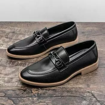 Новые мужские модельные кожаные туфли, роскошные модные свадебные туфли для жениха, мужские оксфорды в итальянском стиле 38 чёрный