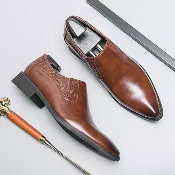 Новые мужские модельные кожаные туфли, роскошные модные свадебные туфли для жениха, мужские оксфорды в итальянском стиле, большие размеры 38-46 40 коричневый