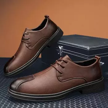 Новые мужские модельные кожаные туфли, роскошные модные свадебные туфли для жениха, мужские оксфорды в итальянском стиле 39 коричневый