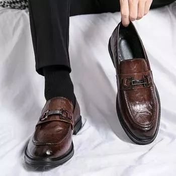 Новые мужские модельные кожаные туфли, роскошные модные свадебные туфли для жениха, мужские туфли дерби в английском стиле, большие размеры 38-46 38 чёрный
