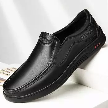Новые мужские модельные туфли, повседневные классические коричневые, черные туфли из натуральной кожи, мужские деловые офисные туфли высокого качества для мужчин 44 чёрный