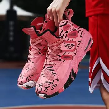 Новые мужские модные баскетбольные кроссовки, дышащая спортивная обувь, теннисные кроссовки 39 розовый