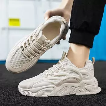 Новые мужские модные дышащие прогулочные туфли для студентов и мальчиков, трендовые мужские повседневные спортивные кроссовки на мягкой подошве для бега, уличная обувь для спортзала 39 белый