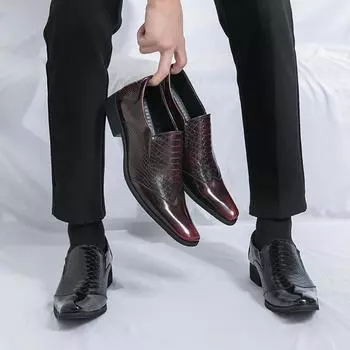 Новые мужские модные классические оксфорды, повседневная кожаная обувь, лоферы для вождения, свадебные туфли, мокасины в итальянском стиле 38 чёрный