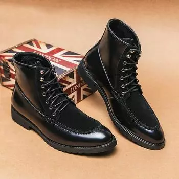 Новые мужские модные кожаные ботинки в британском стиле, повседневные ботинки martin, уличная профессиональная обувь для инструментов 38 чёрный