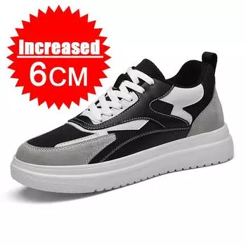 Новые мужские модные кожаные кроссовки, увеличивающие рост, невидимые дышащие кроссовки, увеличивающие рост, 8/10 см, мужские повседневные модные легкие кроссовки 36