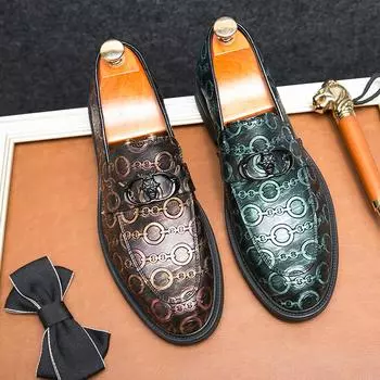 Новые мужские модные повседневные кожаные туфли INS в британском стиле, свадебные туфли для вождения, мокасины 38 коричневый