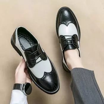 Новые мужские модные повседневные кожаные туфли INS в британском стиле, свадебные туфли для вождения, мокасины 38 чёрный