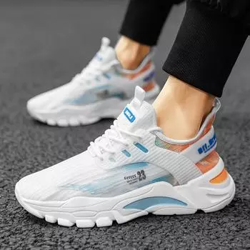 Новые мужские модные повседневные кроссовки из ледяного шелка на летней мягкой подошве. Студенты. Трендовые удобные спортивные кроссовки. Классические дышащие кроссовки. 39 чёрный