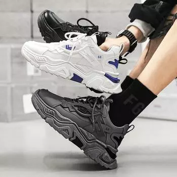 Новые мужские модные повседневные низкие спортивные туфли для студентов с толстой подошвой, удобные кроссовки для мальчиков, классические дышащие баскетбольные туфли для мужчин 39 чёрный